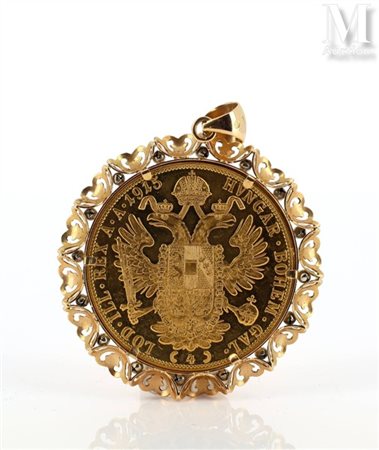 Pendentif pièce Pendentif en or jaune 18k (750 millièmes) serti d'un pièce de...