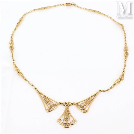 Collier collerette Collier collerette en or jaune 18k (750 millièmes) formé...