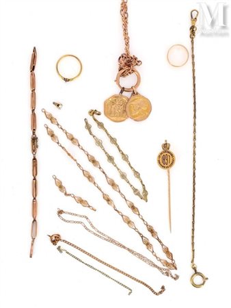 Alliance Ensemble en or jaune 18k (750 millièmes) comprenant une monture de...