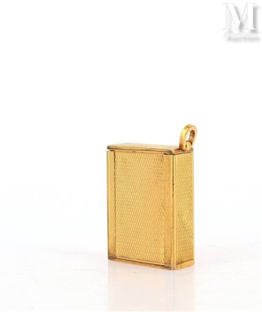 ECLIPS Boîte en laiton coulissant à décor de semis de grain d'orge...