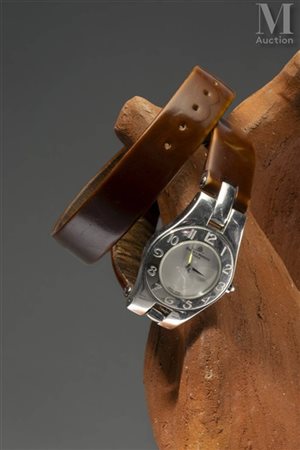 BAUME & MERCIER "Linea" Réf.: 65305 Vers 2000 Montre de dame en acier. Cadran...