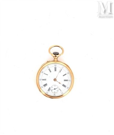 Montre de col Montre de col en or jaune 18k (750 millièmes), cadran fond...