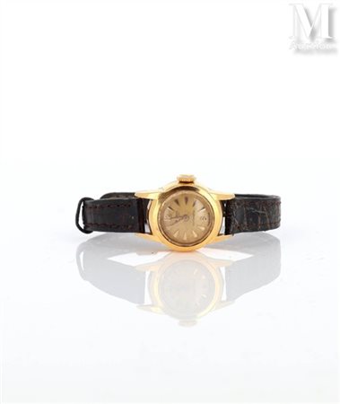 Montre de dame Montre de dame en or jaune 18k (750 millièmes), cadran fond...