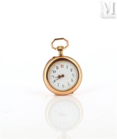 Montre de col Montre de col en or jaune 18k (750 millièmes), cadran fond...