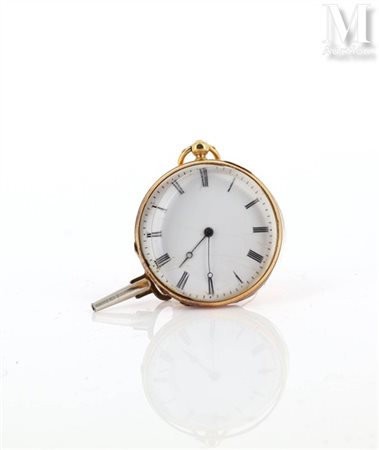 Montre de col Montre de col en or jaune 18k (760 millièmes), cadran fond...