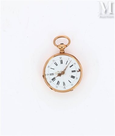 Montre de col Montre de col en or jaune 18k (750 millièmes), cadran fond...