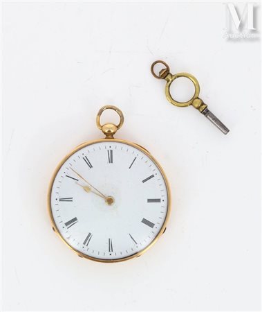 Montre de gousset Montre de gousset en or jaune 18k (750 millièmes), cadran...