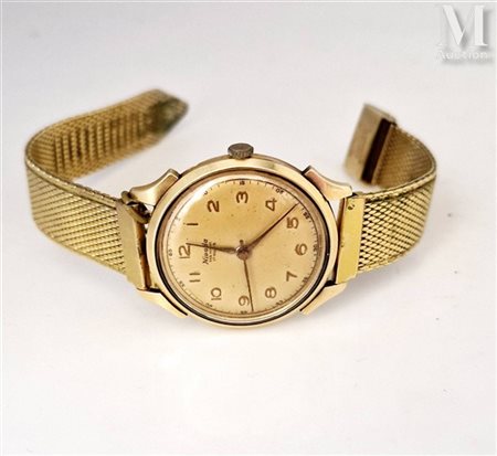 Montre Vers 1950 Montre bracelet, boîtier circulaire en or jaune 18k (750...