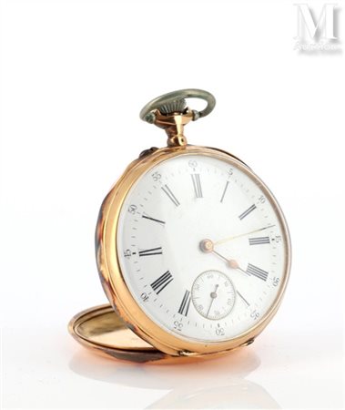 Montre de gousset Montre de gousset en or jaune 18k (750 millièmes), cadran...