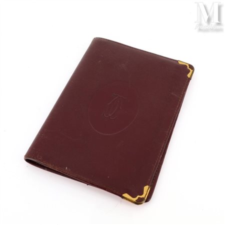 Must de CARTIER Porte-carte Must de Cartier en cuir bordeaux, appliqué du...