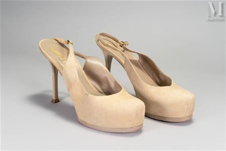 YVES SAINT LAURENT Tribtoo Escarpins plateforme "tribtoo" modèle slingback en...