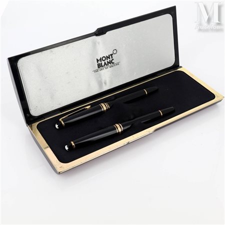 MONTBLANC Parure de stylos modèle "Meisterstück" comprenant un stylo bille et...