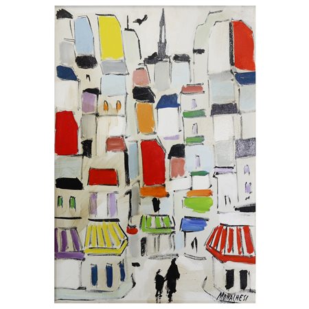 Sante Monachesi (Macerata 1910 - Roma  1991)  - Paesaggio di città