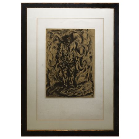 Sandro  Chia (Firenze 1946)  - Figura di uomo in catene