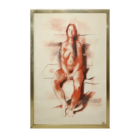 Pietro Annigoni (Milano 1910 - Firenze 1988)  - Studio di nudo seduto