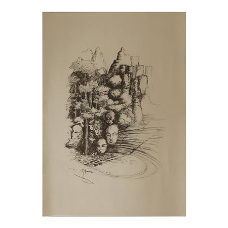 Pietro Morando (Alessandria 1889 - Alessandria 1980)  - Stampa monotipo, &#39;76