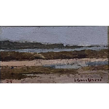 Elmo Ambrosi (1979), olio su masonite, 9x16 cm. Con cornice cm 22x29.