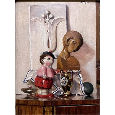 Fernando Righi, natura morta, cm 40x30. In cornice. Firmato in alto a dx.