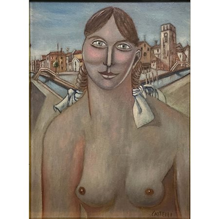 Gino Castelli (1991), Nudino a San Nicolò dei Mendicoli (VE), olio su tela,...