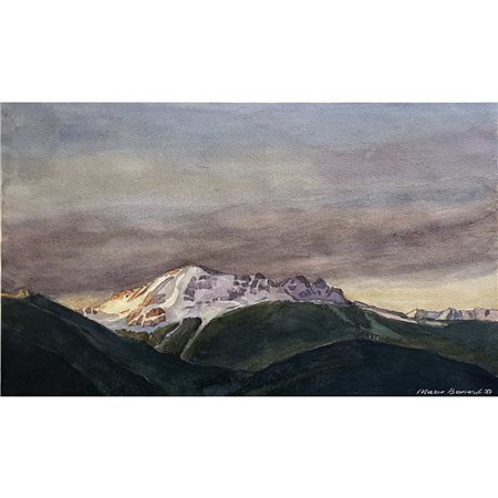 Mario Bernardi (1984), Tramonto sul Cavignon - cima del gruppo Latemar,...