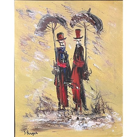 Georges Berger, senza titolo, olio su tela 49x40 in cornice