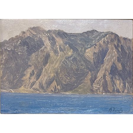 Marcello Vianello (1936), Lago di Garda, olio su cartone, cm 15x22. In...