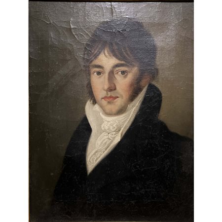 Ritratto di gentiluomo (1815), olio su tela, scuola tedesca. Iscrizione al...