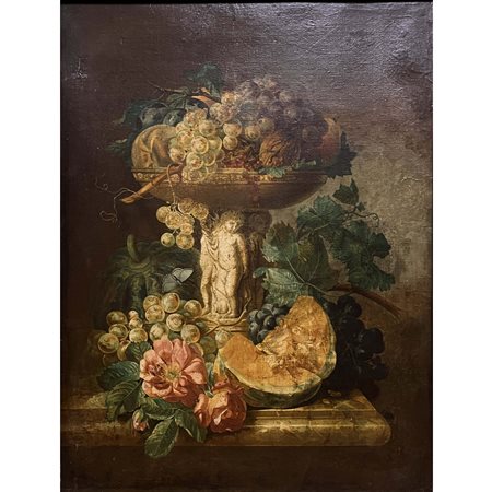 XIX° sec., Natura morta, cm 62x48. Ottimo stato conservativo. In cornice.