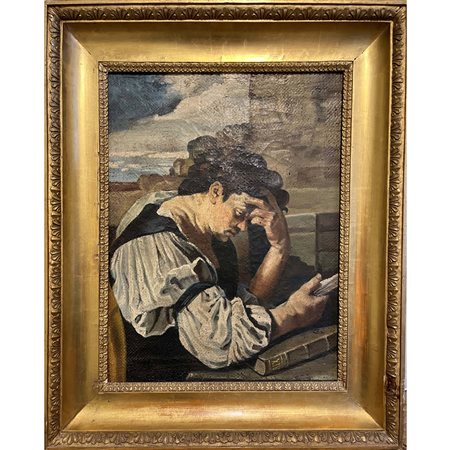 Da "La Meditazione" (o Malinconia) di Domenico Fetti (1618). Olio su tela. Cm...