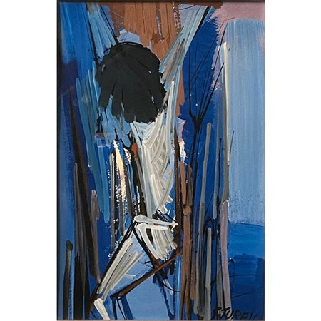 Gianni Turella, Cristo, olio su tela 29,5x19,5 firmato in basso a destra, in...