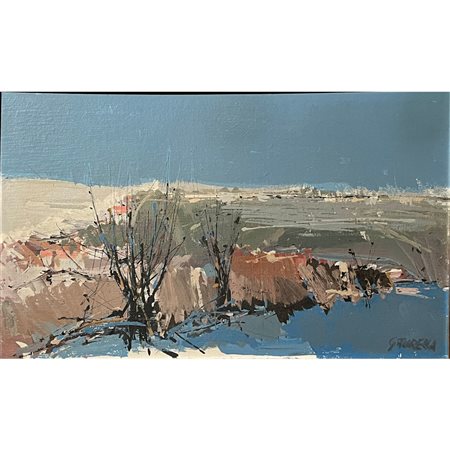 Gianni Turella, Senza titolo, olio su tela 29x49 in cornice 53x71