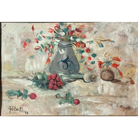 Germano Alberti, Natura morta (1971), olio su tela 50x70 in cornice 73x91