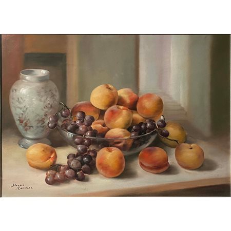 Silvano Mazzurana, Natura morta, 50x70 olio su cartone in cornice 77x97