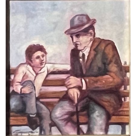 Mario Signorelli, coppia, Vecchie storie (1980) olio 16x14, La madre (1980)...