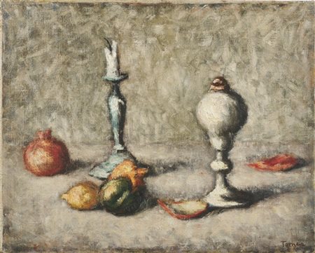 Fiorenzo Tomea "Natura morta" 1942
olio su tela
cm 40x50
Firmato in basso a dest