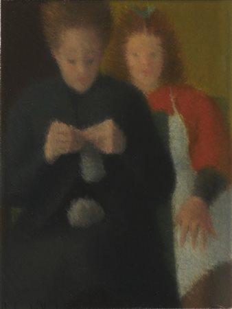 ANTONIO CALDERARA "Figure" 1944-47
olio su cartone
cm 20x15
Firmato in basso a s