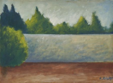 Ottone Rosai "Muro e alberi" (1956)
olio su tela
cm 44,8x61,2
Firmato in basso a