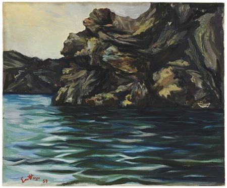 Renato Guttuso "Senza titolo" 1953
olio su tela
cm 49,5x60
Firmato e datato 53 i