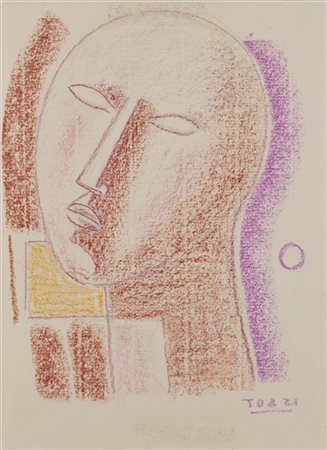 Mario Tozzi "Testa" 1978
pastelli su carta
cm 23x16,5
Firmato in basso a destra