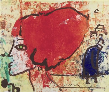 Franco Rognoni "Senza titolo" 
olio e tecnica mista su carta intelata
cm 46x55
F