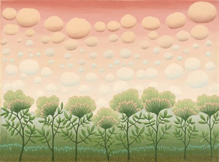 Ivan Rabuzin "Un centinaio di nuvole" 1972
olio su tela
cm 54,5x73,5
Firmato e d