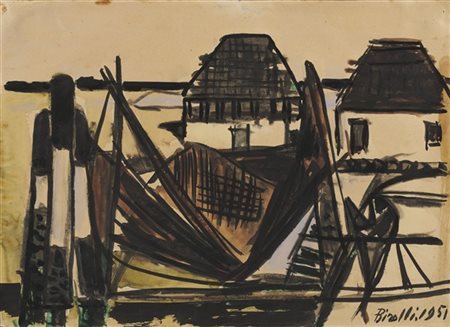 Renato Birolli "Senza titolo" 1951
tempera e tecnica mista su carta
cm 22,6x31,6