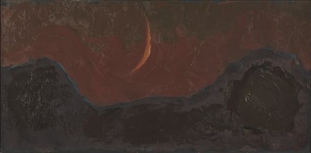 William Congdon "Luna rossa 1" 
olio su pannello
cm 39,5x80
siglato e titolato a