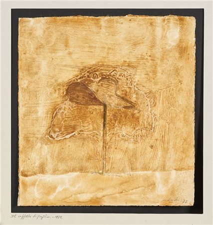 Carlo Mattioli "Il cappello di paglia" 1972
tecnica mista su carta
cm 33x31
Firm