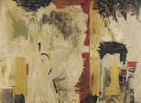 Umberto Milani "Senza titolo" 1963
olio e collage di carte su tela
cm 110x150
Fi