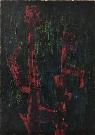 Mario Nigro "Lotta" 1961
olio su tela
cm 91,5x66
Firmato e datato 61 in basso a