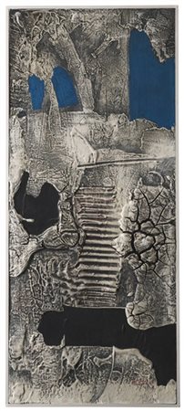 LUCIO DEL PEZZO "Caverne" 1960
tecnica mista su tavola
cm 68,5x29
Firmato e data