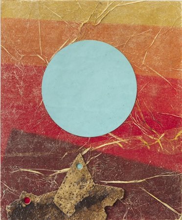 Roberto Crippa "Senza titolo" 1970
tecnica mista, sughero e collage su tavola
cm