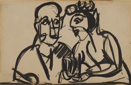 Ernst Ludwig Kirchner "Paar (Couple)" 1922 circa
inchiostro su carta
cm 14x22
Fi