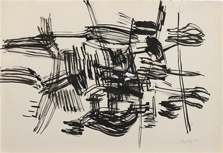 ANTONIO SANFILIPPO "Senza titolo" 1955
inchiostro su carta
cm 33x48
Firmato e da